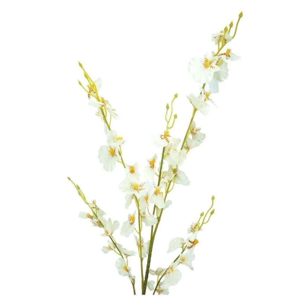 Haste Flor Orquídea Chuva De Ouro Artificial Branca 50cm - Mc Flores - 4