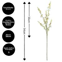 Haste Flor Orquídea Chuva De Ouro Artificial Branca 50cm - Mc Flores - 3