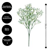 Buquê Flor Mosquitinho Verde E Branco 30cm - Mc Flores - 3