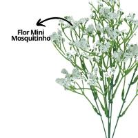 Buquê Flor Mosquitinho Verde E Branco 30cm - Mc Flores
