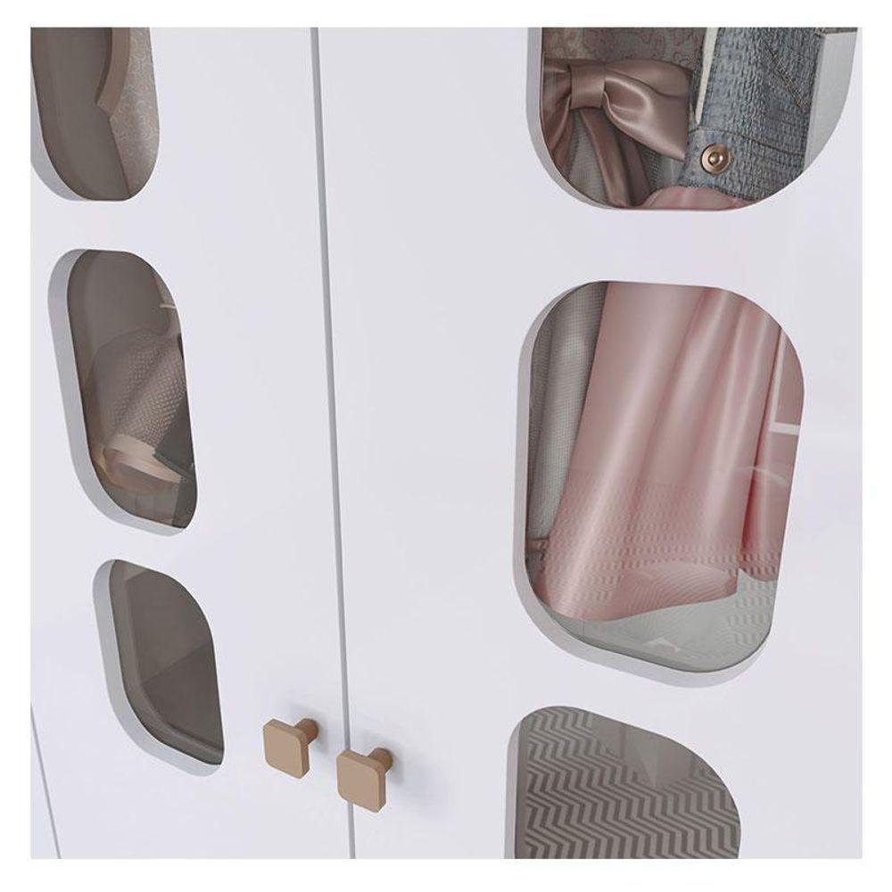 Guarda Roupa Infantil Ambiente Aconchego 4 Portas Branco Jequitibá Hp - Henn - 2