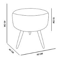 Puff Larissa Suede Bege Pés Palito De Madeira- D'rossi - 3