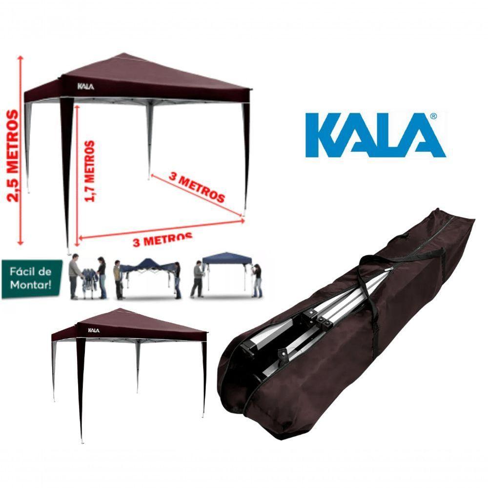 Tenda Gazebo Dobrável 3x3 Sanf Praia Jardim Campo Marro Kala - 6
