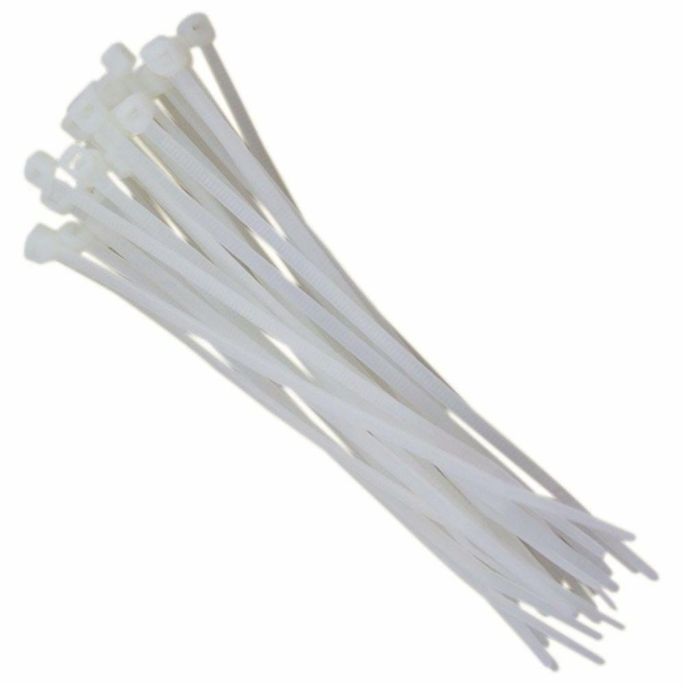 Abraçadeira De Nylon 140x3.5mm Branca C-100pç Fertak 1302 - 1