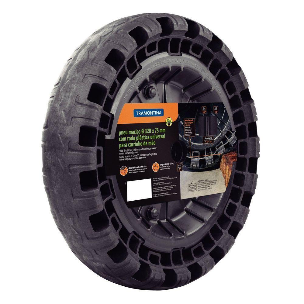 Pneu Maciço ø 320 X 75 Mm Tramontina Roda Plástica Universal Para Carrinho Mão Tramontina - 6