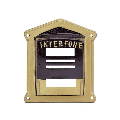 Protetor Interfone Campainha Caixa Alumínio Fundido N02 Ouro