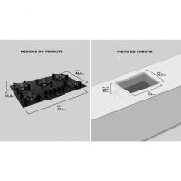 Cooktop 5 Bocas Preto Com Mesa De Vidro E Tripla Chama Atlas U Top Bivolt - 6