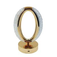 Luminária Abajur De Mesa Cristal Oval Luxo 3 Tons Luzes Bateria Recarregável Usb - 1