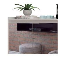 Buffet Aparador Retrô Com Espelho Delux 3 Portas Branco Gloss - Moveisaqui - 3