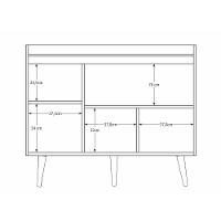 Buffet Aparador Retrô Com Espelho Delux 3 Portas Branco Gloss - Moveisaqui