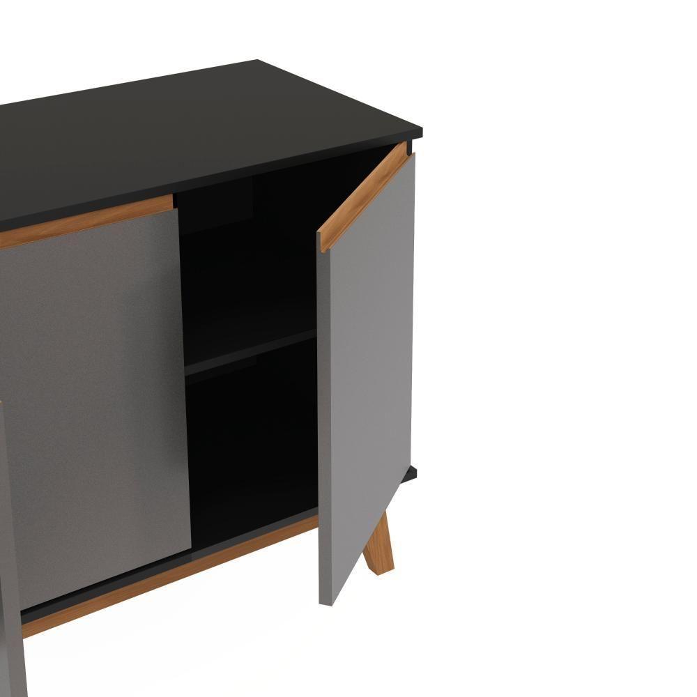 Aparador Kappesberg 4 Portas Preto Fosco/chumbo 156cm - 5