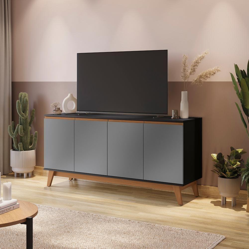 Aparador Kappesberg 4 Portas Preto Fosco/chumbo 156cm - 7