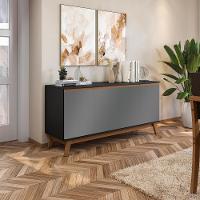 Aparador Kappesberg 4 Portas Preto Fosco/chumbo 156cm - 1