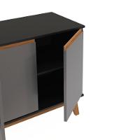 Aparador Kappesberg 4 Portas Preto Fosco/chumbo 156cm - 5