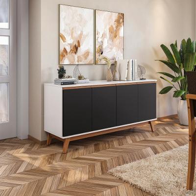 Aparador Kappesberg 4 Portas Branco/preto Fosco 156cm