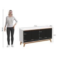 Aparador Kappesberg 4 Portas Branco/preto Fosco 156cm