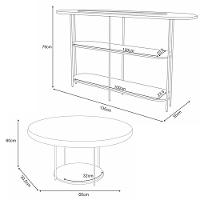 Conjunto Decorativo Aparador E Mesa De Centro Walker Pés De Aço Tampo Mdf Off White G26 - Gran Belo - 5