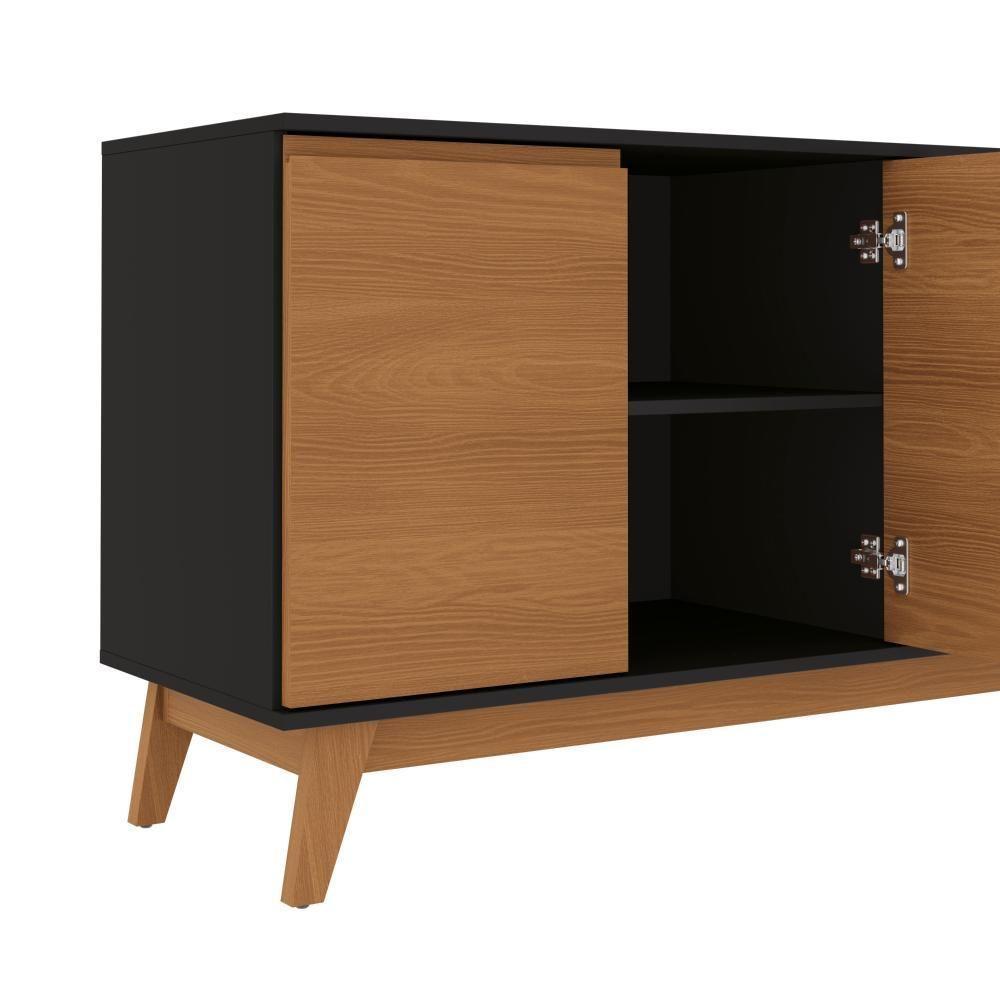 Aparador Kappesberg 4 Portas Preto Fosco/canela 156cm - 5