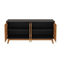 Aparador Kappesberg 4 Portas Preto Fosco/canela 156cm - 3