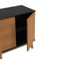 Aparador Kappesberg 4 Portas Preto Fosco/canela 156cm