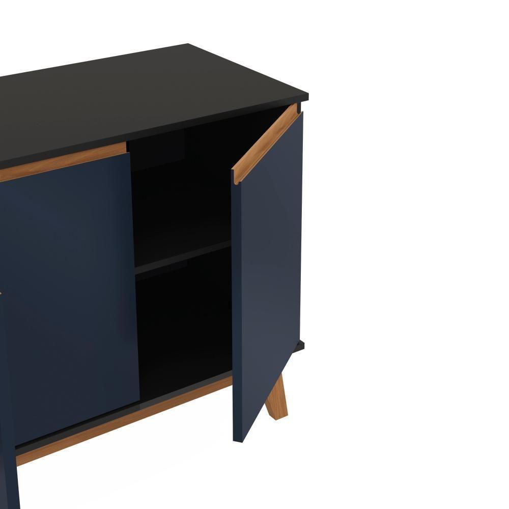 Aparador Kappesberg 4 Portas Preto Fosco/azul Profundo 156cm - 4
