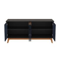 Aparador Kappesberg 4 Portas Preto Fosco/azul Profundo 156cm - 3