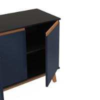 Aparador Kappesberg 4 Portas Preto Fosco/azul Profundo 156cm