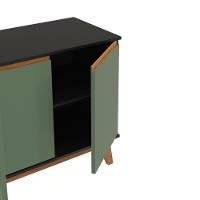 Aparador Kappesberg 4 Portas Preto Fosco/ Verde Oliva 156cm - 3