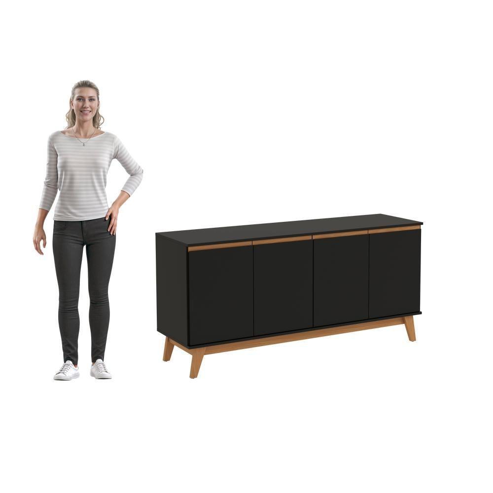 Aparador Kappesberg 4 Portas Preto Fosco 156cm - 6