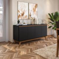 Aparador Kappesberg 4 Portas Preto Fosco 156cm - 1