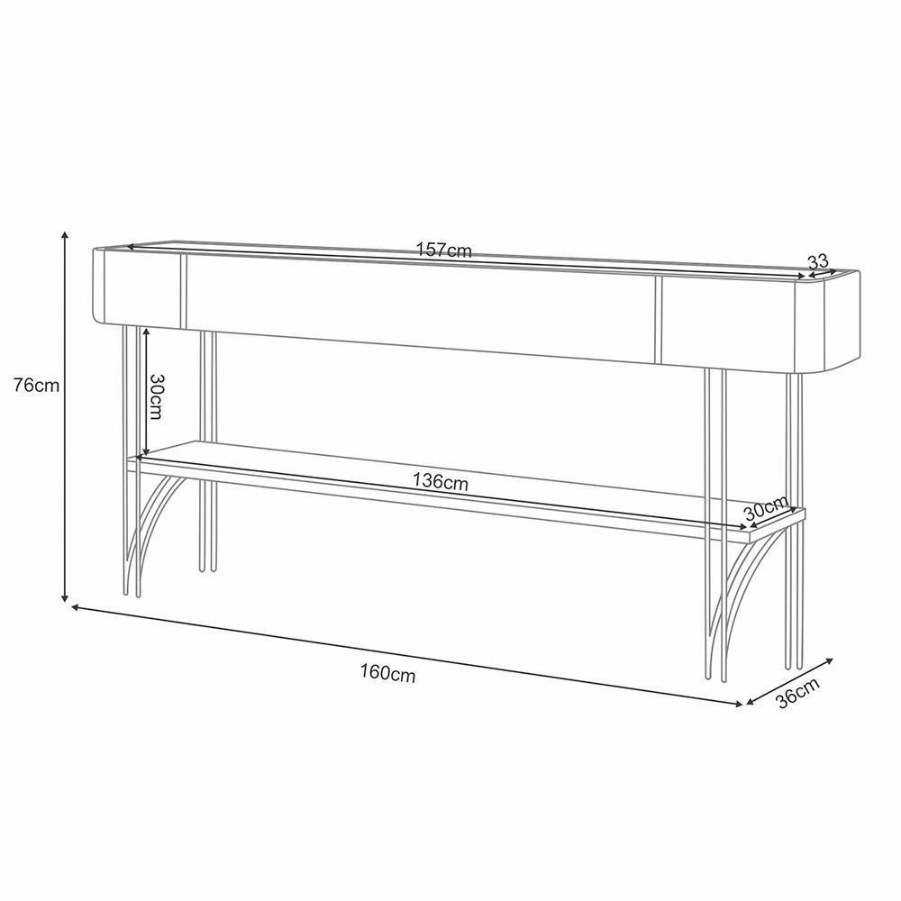 Aparador Buffet Vivant Com Pés Em Aço Off White/castanho Off White/castanho - 4