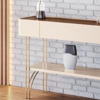 Aparador Buffet Vivant Com Pés Em Aço Off White/castanho Off White/castanho - 3