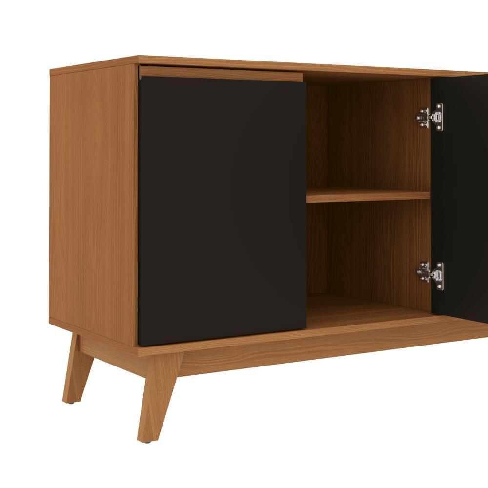 Aparador Kappesberg 4 Portas Canela/preto Fosco 156cm - 2