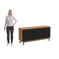 Aparador Kappesberg 4 Portas Canela/preto Fosco 156cm - 10