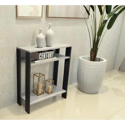 Aparador Mesinha Mesa De Apoio Mesa De Impressora Escritório Sala Refeitório Preto Com Cinza