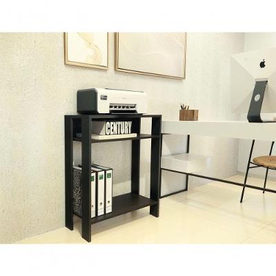 Mesa de Apoio Aparador em MDF 60cm Preto para Escritório Sala Café e Impressora