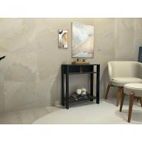 Aparador Mesinha Mesa De Apoio Mesa De Impressora Escritório Cozinha Refeitório Preto Com Amadeirado Escuro - 1