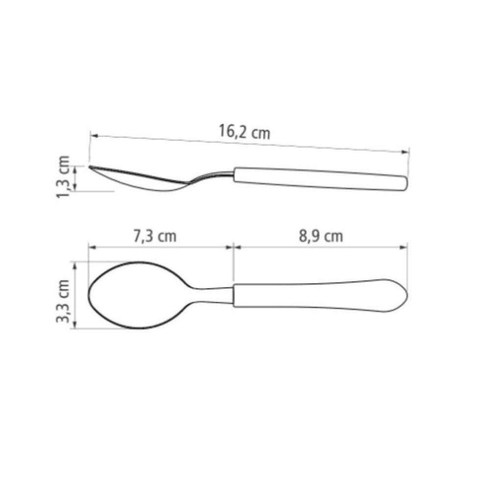 Colher Para Sobremesa Tramontina Leme Inox Preta - 2