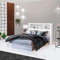 Conjunto De Cabeceira Com Mezanino Lateral Branco Nature - 8