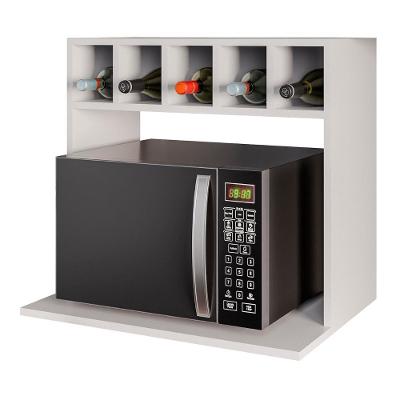 Suporte Micro-ondas Forno Armário Aéreo Com Adega 60cm Lótus M24 Branco - Mpozenato