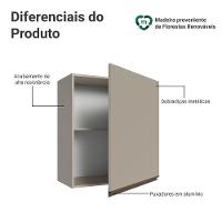 Armário Aéreo 60 Cm 1 Porta Nice Madesa Crema - 3