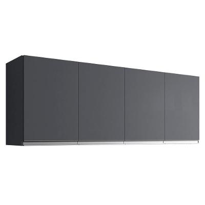 Armário Aéreo 150cm 4 Portas Andréia Cinza - Ajl Móveis