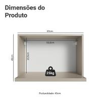 Armário Aéreo 60 Cm Nicho Para Microondas/forno Elétrico Nice Madesa Crema - 3