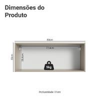 Armário Aéreo 80 Cm 1 Porta Basculante Nice Madesa Crema - 2