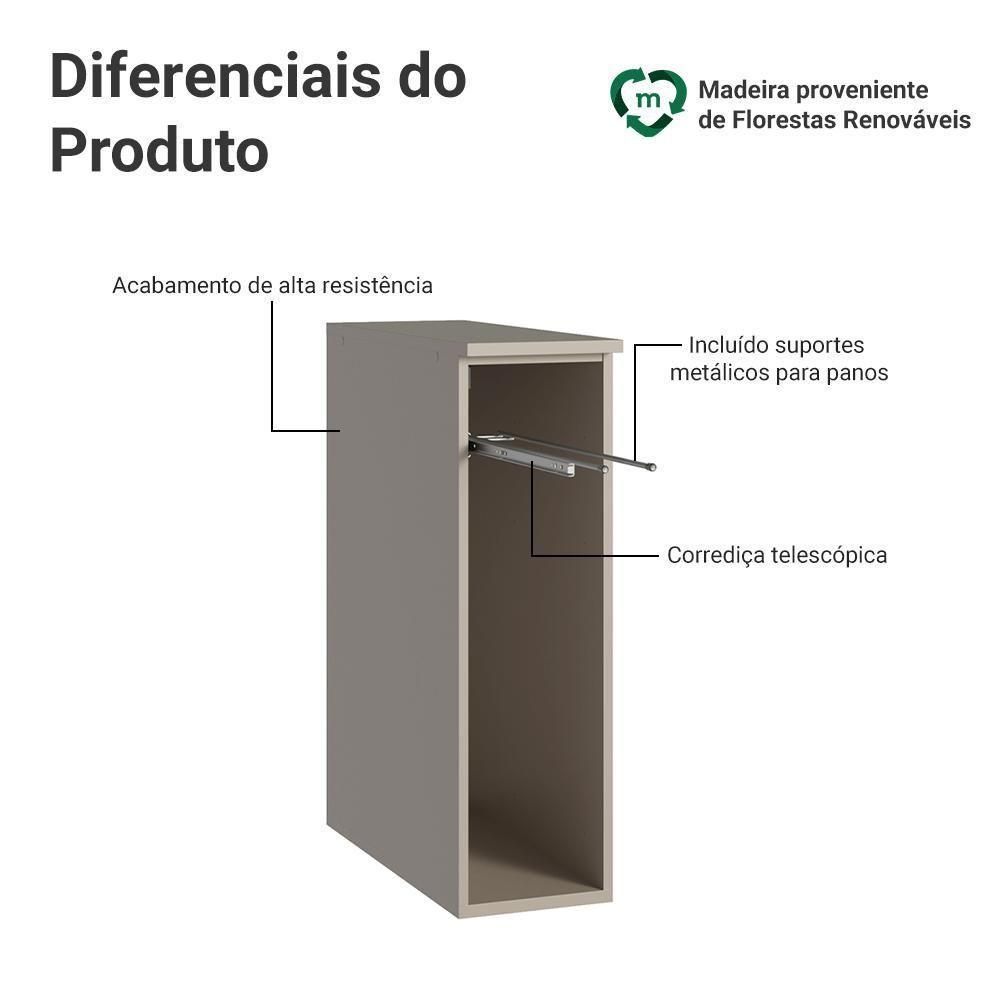 Balcão Porta-pano 20 Cm Suspenso Nice Madesa Crema - 3