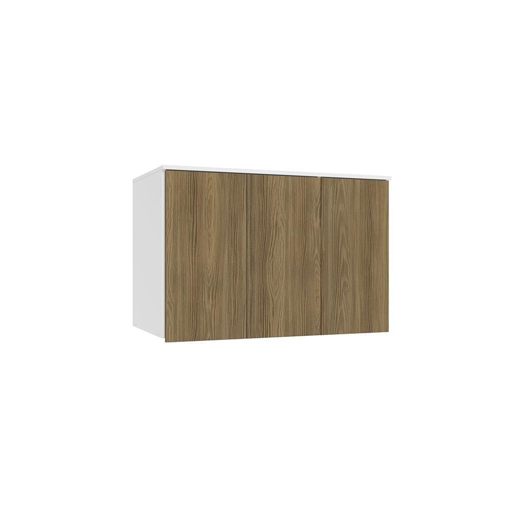 Armário Aéreo 3 Portas Kappesberg Adapt Branco Nogueira - 1