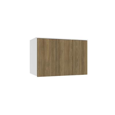 Armário Aéreo 3 Portas Kappesberg Adapt Branco Nogueira