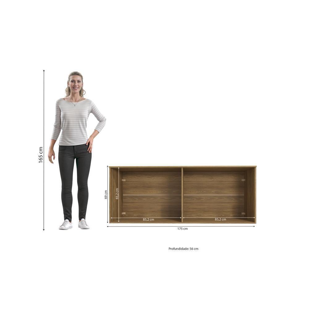 Armário Aéreo 4 Portas Kappesberg Adapt Nogueira 175cm - 4