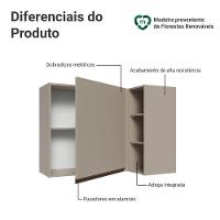 Armário Aéreo De Canto 1 Porta E Adega Nice Madesa Crema - 3