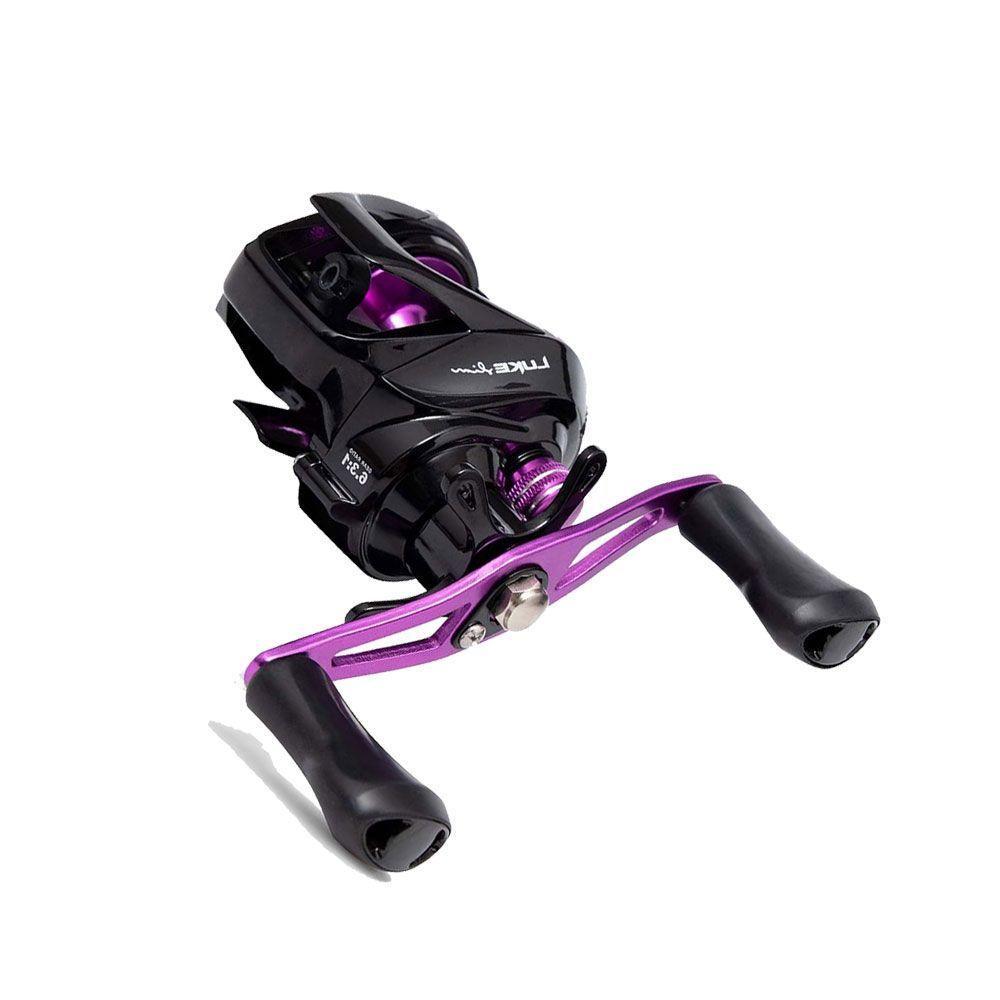 Carretilha Para Pesca Maruri Luke Slim Black Purple Lado Da Manivela Esquerda - 6